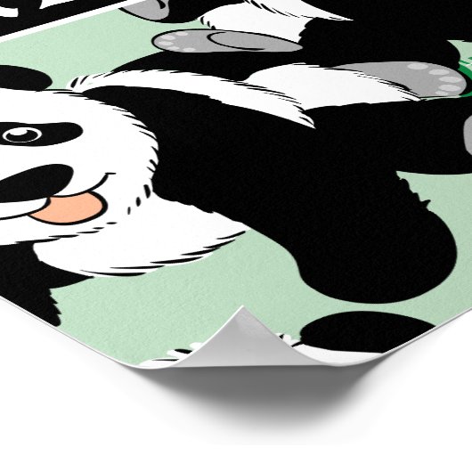 Panda Beren Grafisch om zich aan te passen Poster (Hoek)