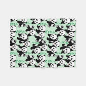 Panda Beren Grafisch Patroon Fleece Deken (Voorkant (Horizontaal))