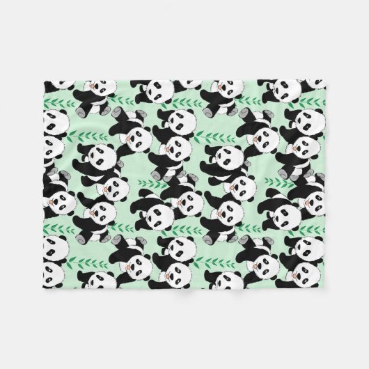 Panda Beren Grafisch Patroon Fleece Deken (Voorkant (Horizontaal))