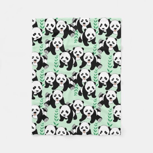 Panda Beren Grafisch Patroon Fleece Deken (Voorkant)