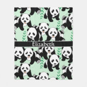 Panda Beren Grafisch personaliseren Groter Fleece Deken (Voorkant)