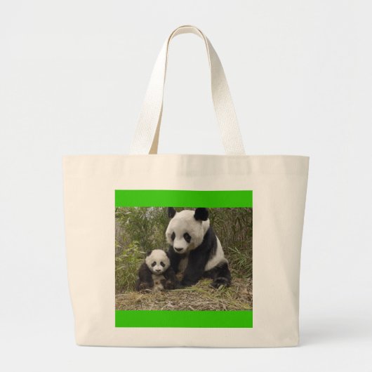 Panda beren grote tote bag (Voorkant)