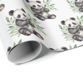 Panda Beren in bamboe bladeren Cadeaupapier (Rol Hoek)