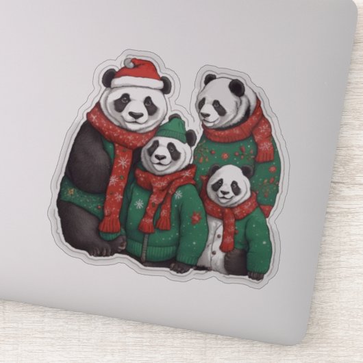 Panda Beren in truien Sticker (Detail)
