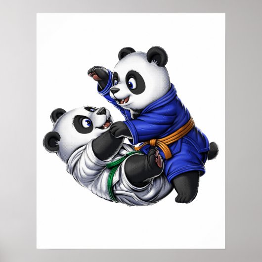 Panda Beren Jiu-Jitsu Poster (Voorkant)