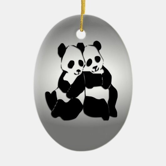 Panda Beren Keramisch Ornament (Voorkant)