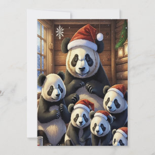 Panda Beren Kerst Kaart