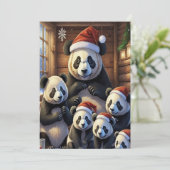 Panda Beren Kerst Kaart (Staand voorkant)