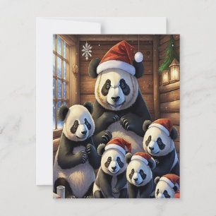 Panda Beren Kerst Kaart
