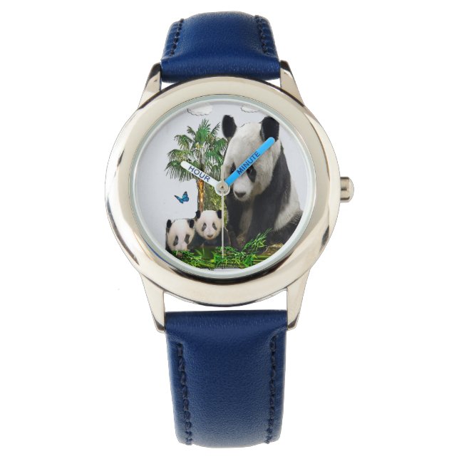 Panda-beren meisjes kijken horloge (Voorkant)