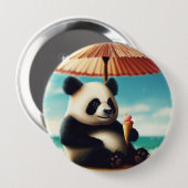 Panda Beren Ronde Button 4,0 Cm (Voorkant /achterkant)