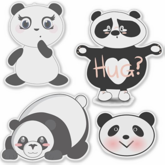 Panda Beren Sticker (Voorkant)