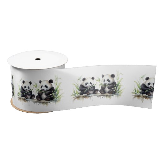 Panda Beren Waterverf Kunst Lint (Spoel)