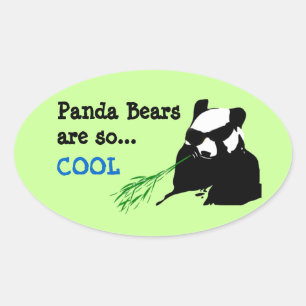 Panda-Beren zijn zo koude luiers Ovale Sticker