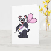 Panda bij Darts met Dart Kaart (Gele Bloem)