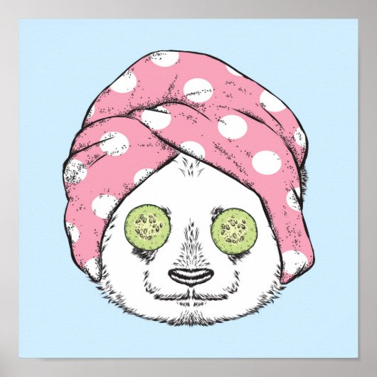 Panda bij de ruimteka poster (Voorkant)