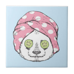 Panda bij de ruimteka tegeltje