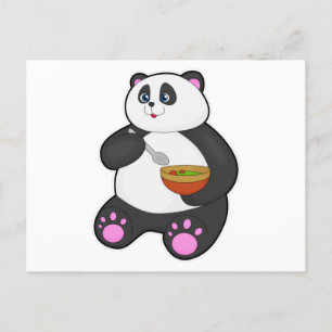 Panda bij Eaten met Spoon & Bowl Briefkaart