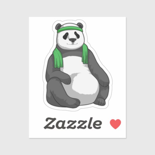 Panda bij Fitness met handdoek Sticker (Vel)