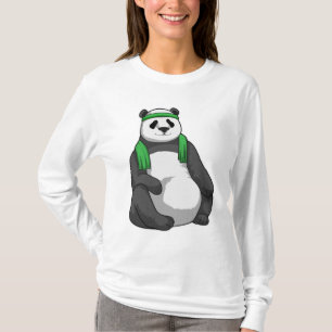 Panda bij Fitness met handdoek T-shirt