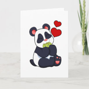 Panda bij het eten van bladeren kaart