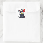 Panda bij het eten van bladeren vierkante sticker (Tas)