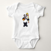 Panda bij Hockey met Hockey bat Romper (Voorkant)
