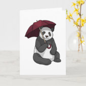 Panda bij regen met paraplu kaart (Gele Bloem)