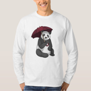 Panda bij Regen met Umbrella T-shirt