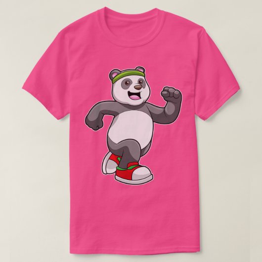 Panda bij Running with Head T-shirt (Design voorkant)