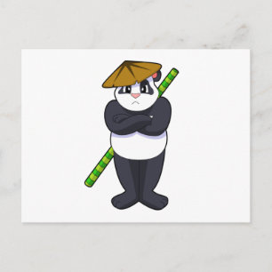Panda bij stokgevecht Vechtkunst.PNG Briefkaart