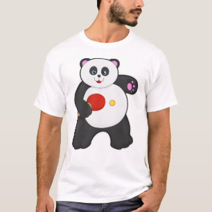 Panda bij tafeltennis met Tafeltennisracket T-shirt