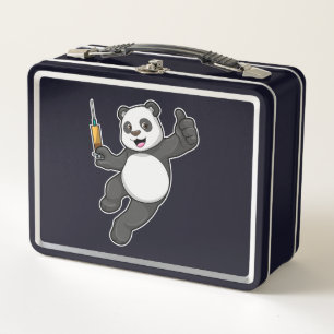 Panda bij vaccinatie met spuit