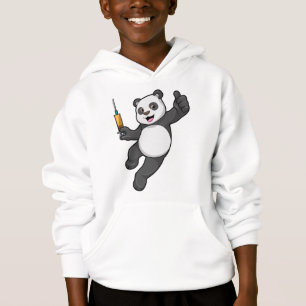 Panda bij vaccinatie met spuit