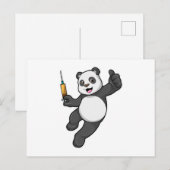 Panda bij vaccinatie met spuit briefkaart (Voorkant / Achterkant)