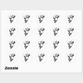 Panda bij vaccinatie met spuit ronde sticker (Vel)