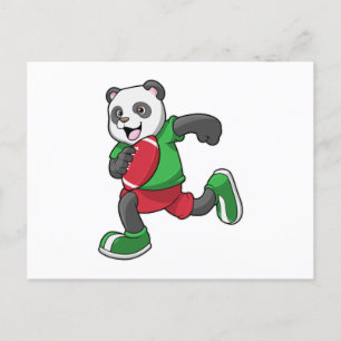 Panda bij voetbal met uitrusting briefkaart