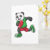 Panda bij voetbal met uitrusting kaart (Gele Bloem)
