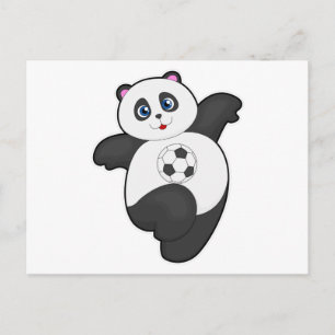 Panda bij voetbal sporten briefkaart