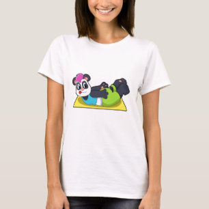 Panda bij Yoga op Yoga mat T-shirt
