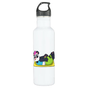 Panda bij Yoga op Yoga mat Waterfles