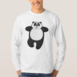 Panda bij Yoga Stretching oefening T-shirt
