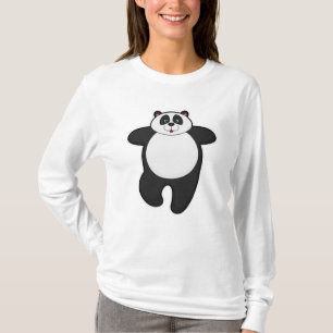 Panda bij Yoga Stretching oefening T-shirt