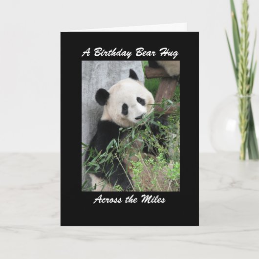 Panda Birthday Bear Hug Across de la carte Miles (Devant)