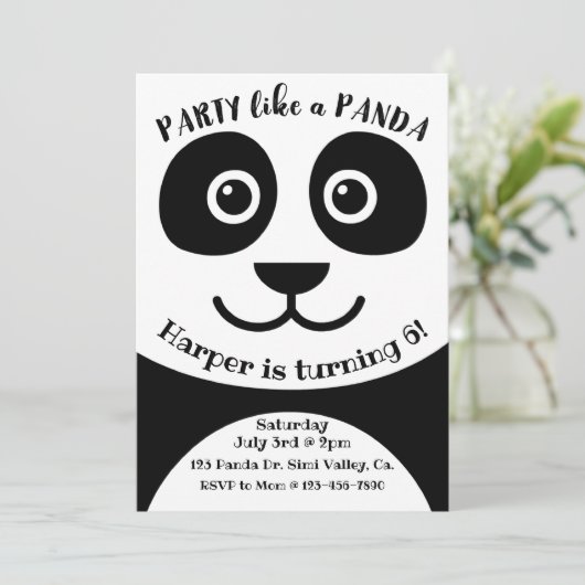 Panda, Birthday, Kinder partij, Panda-thema (Staand voorkant)