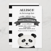 Panda Birthday Party Kaart (Voorkant / Achterkant)