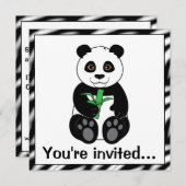 Panda Birthday Party Kaart (Voorkant / Achterkant)