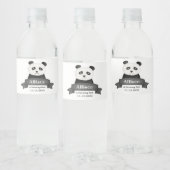Panda Birthday Party Waterfles Etiket (Flessen)