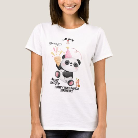 Panda Birthday T-Shirt | Adorable Kawaii Design (Voorkant)