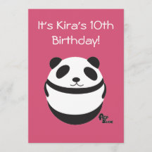 Panda Birthday Uitnodiging
